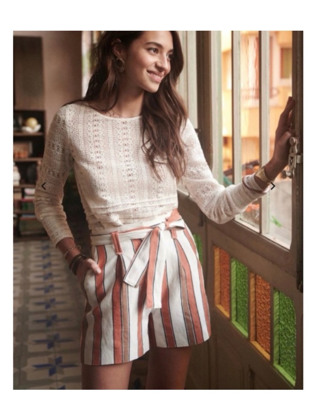 Sezane Marta Crochet Lace Long Sleeve Top - Picture 5 of 8